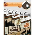 thumbnail image 4 of Fall Vintage Shower Curtain Set ，Waterproof Fabric Shower Curtains Boho Forest Bear Deer Maple Leaves Wood Grain Shower Curtains for Bathroom,Bathroom Decor 36"x72", 4 of 7