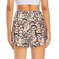 thumbnail image 2 of Lsque Brown Sloth Printed Women's Running Shorts with Liner Pockets,Elastic Quick Dry Workout Athletic Gym Yoga Shorts,Womens High Waist Shorts-Small, 2 of 9