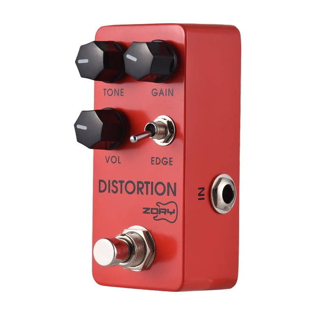 Electric ZORY Guitar Metal Distortion Effects Pedal TONE/GAIN/VOL/EDGE DC 9V 6.35mm Input/Output Interface Aluminum Alloy Electric Guitar Simulate Heavy Metal Distortion with True