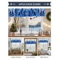 thumbnail image 6 of Winter Watercolor Blue Trees Valances for Windows, 42 x 18in, Snowflake Plant Christmas Gradient Rod Pocket Kitchen Valance Curtain Light Filtering Window Treatments for Living Room Bedroom, 1 Panel, 6 of 7