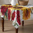 thumbnail image 4 of Sunflower Gray Check Table Cloth Waterproof Tablecloths, Farmhouse Flowers Butterfly Tablecloth Dining Table Cover for Kitchen Party Tabletop Outdoor, Square Tablecloth 54x54 Inch, 4 of 9
