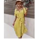 thumbnail image 1 of Women Floral Dress 2023 Summer Casual Short Sleeve Button Holiday Midi Dresses Female V-Neck Beach Boho Chic Dress Elegant RobeXL Gao Jinjia LED, 1 of 2