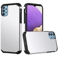 thumbnail image 2 of For Samsung Galaxy S22+ Plus Slim Heavy Duty [Dual Layer] Hybrid Shock Proof Protective Rugged Bumper Shell Hard PC + Rubber TPU Cover ,Xpm Phone Case [Silver], 2 of 7