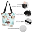 thumbnail image 6 of Kll Tote Bag For Women Cute Pug Dogs Print Shopping Grocery Reusable Bags For Office School Shopping Travel, 6 of 8