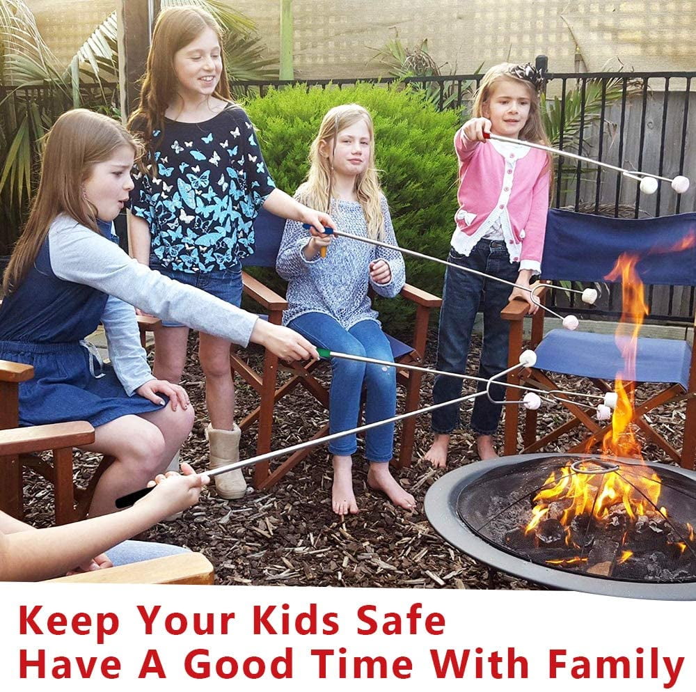 Marshmallow Roasting Sticks Set 8 Extend 45" Smores Sticks Fire Pit Telescoping 