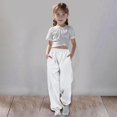 thumbnail image 2 of Aocisk Girls Sweatpants Medium Large Children Solid Color Drawstring Casual Relaxed Girls Trousers White 7-8 Years, 2 of 6