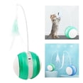 thumbnail image 3 of DOLITY 2 Modes Cat Interactive Toy Play Ball with Feather Teaser, Pets Kitten Scratch Green, 3 of 9