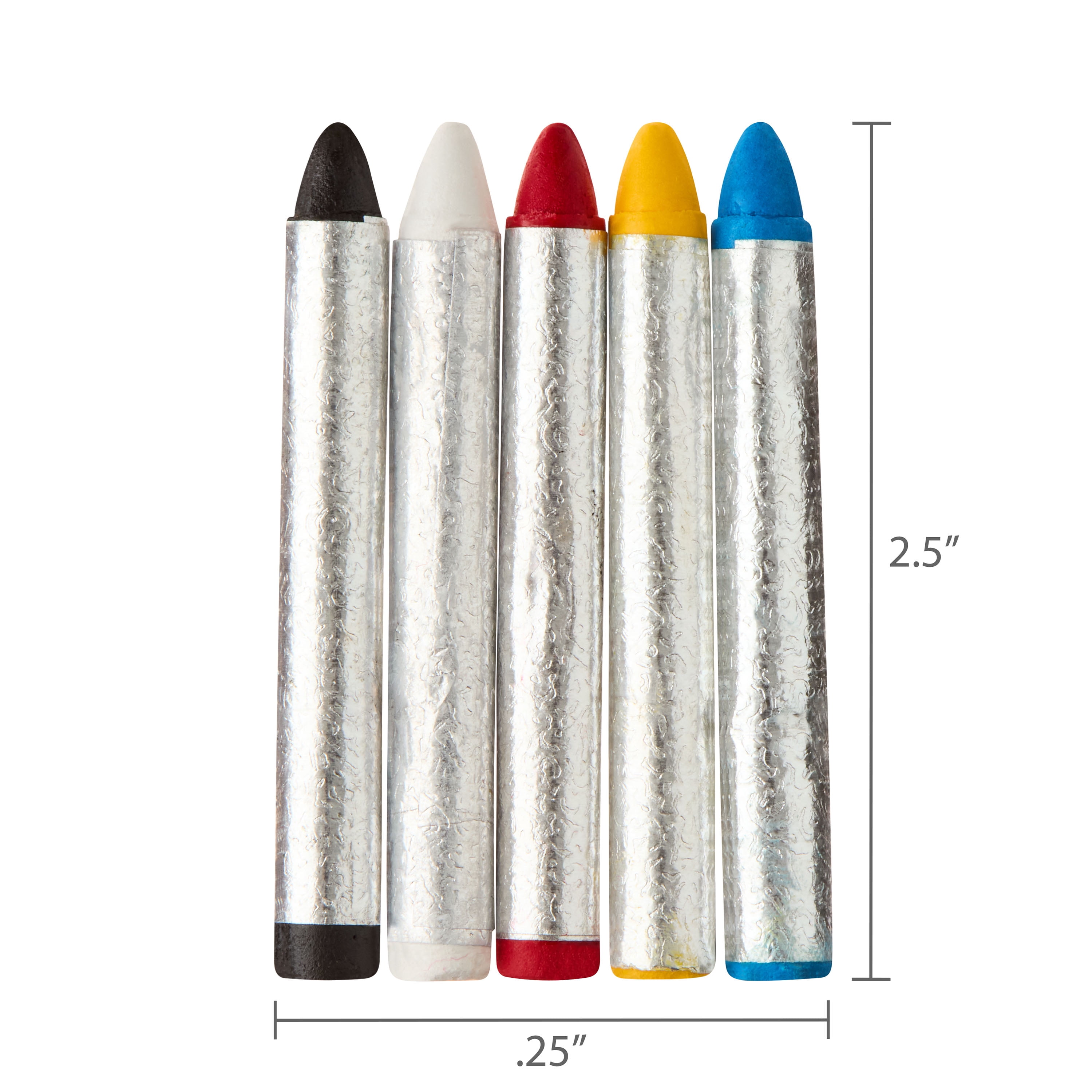 Festive Multicolor Make-up Crayons, 5 Count, .49oz, Halloween Make-Up for Adults, by Fun World