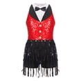 thumbnail image 6 of Zaldita Kids Girls Shiny Metallic Ballet Dance Latin Salsa Tango Tassel Dress Sleeveless Leotards Dance Bodysuit Costume Red 8, 6 of 7