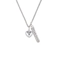 thumbnail image 2 of Delight Jewelry Lacrosse Sticks on Open Heart Silvertone Fearless Bar Charm Necklace, 23", 2 of 4