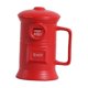 thumbnail image 2 of Taza de café con asa y tapa, 500 ml/17 oz, ideal para té, leche y zumo. Rojo, 2 of 9