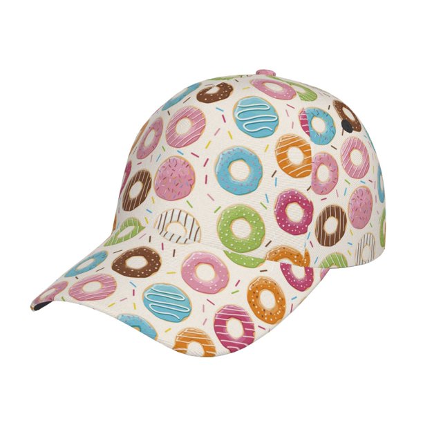 Fotbe Colorful Donuts Gorro Clásico de Béisbol, Gorra Ajustable con Broche Snapback, Gorro de Exterior de Algodón Suave