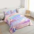 thumbnail image 3 of jejeloiu 3D Colorful Clouds Twin Comforter Sets,Multicolor Gradient Sky Bedding Set For Girls Kids Reversible 2-Piece, 3 of 8