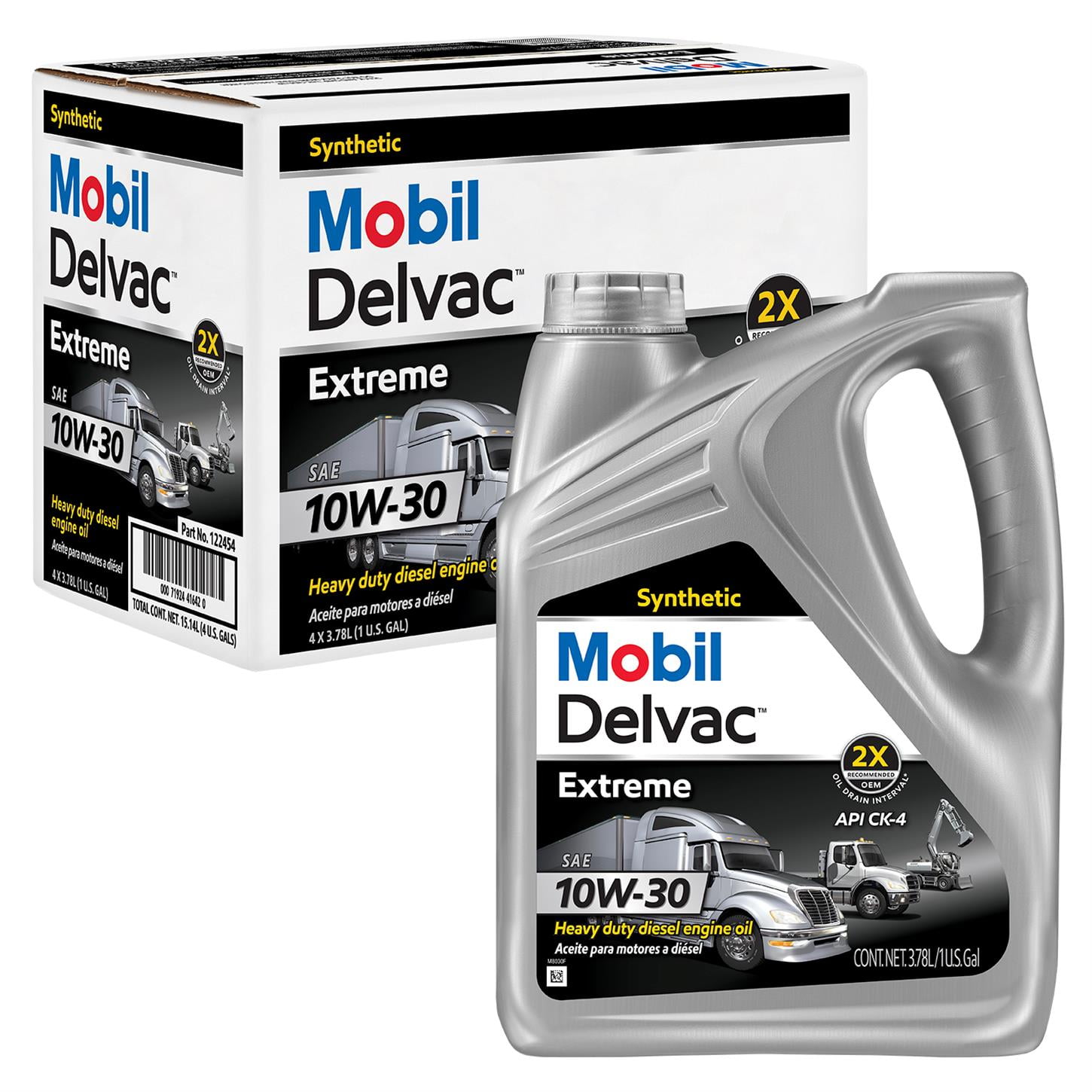 Mobil Delvac Extreme HD Full Syn Diesel Oil 10W-30, 1 Gal, Case/4