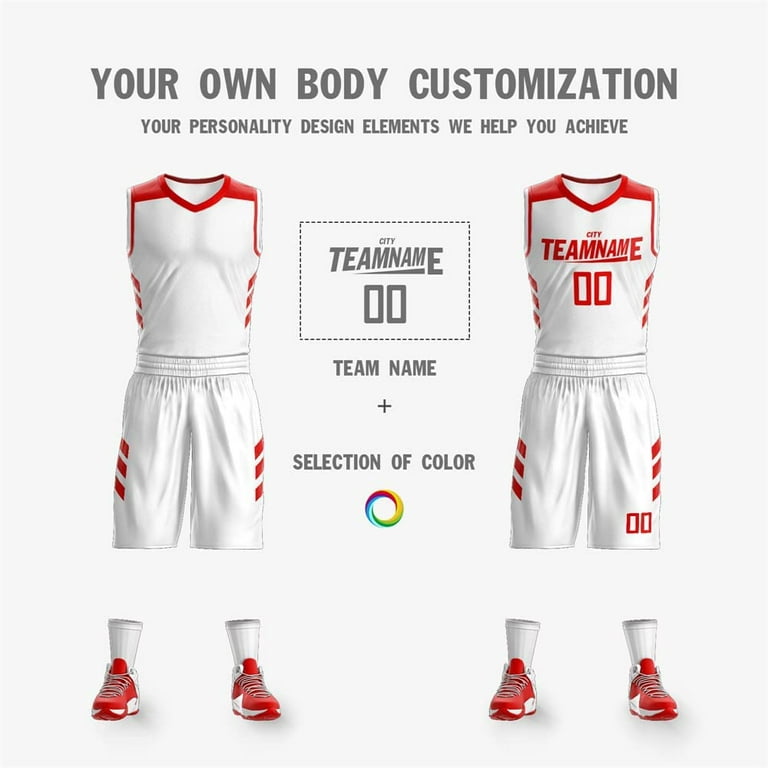 Basketball Uniforms Sets Red Color, Basketball Jerseys