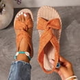 thumbnail image 6 of WAYUTE Women's Sandals Slip On Beach Soft Sole Sandals Lightweight Flat Open Toe Elastic Strap Walking Shoes Trendy Casual Summer, 6 of 7
