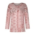 thumbnail image 4 of YDKZYMD Women's Black V Neck Clothes Cute Printed T Shirts Plus Size 3/4 Sleeve Blouses Graphic Casual Sexy Tops for Women Pink M, 4 of 5