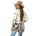 thumbnail image 3 of SCRAWLGOD Butterfly Flower Women's Open Front Cardigan Sweater Jacket for Women Size L Long Sleeve Work Cardigan for Women Office Stretchy Women Fall Outfits, 3 of 7