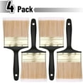 thumbnail image 2 of Bates- Deck Stain Brush, 4 Pack, 4 Inch, Soft Tip Wood Stain Brushes for Wood, Brass Plated Steel Ferrule, Ergonomic Handle, 2 of 9