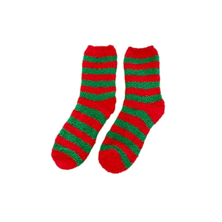 

Fanvereka Christmas Fuzzy Socks Xmas Holiday Style Coral Fleece Warm Cozy Sleeping Sock for Women Men