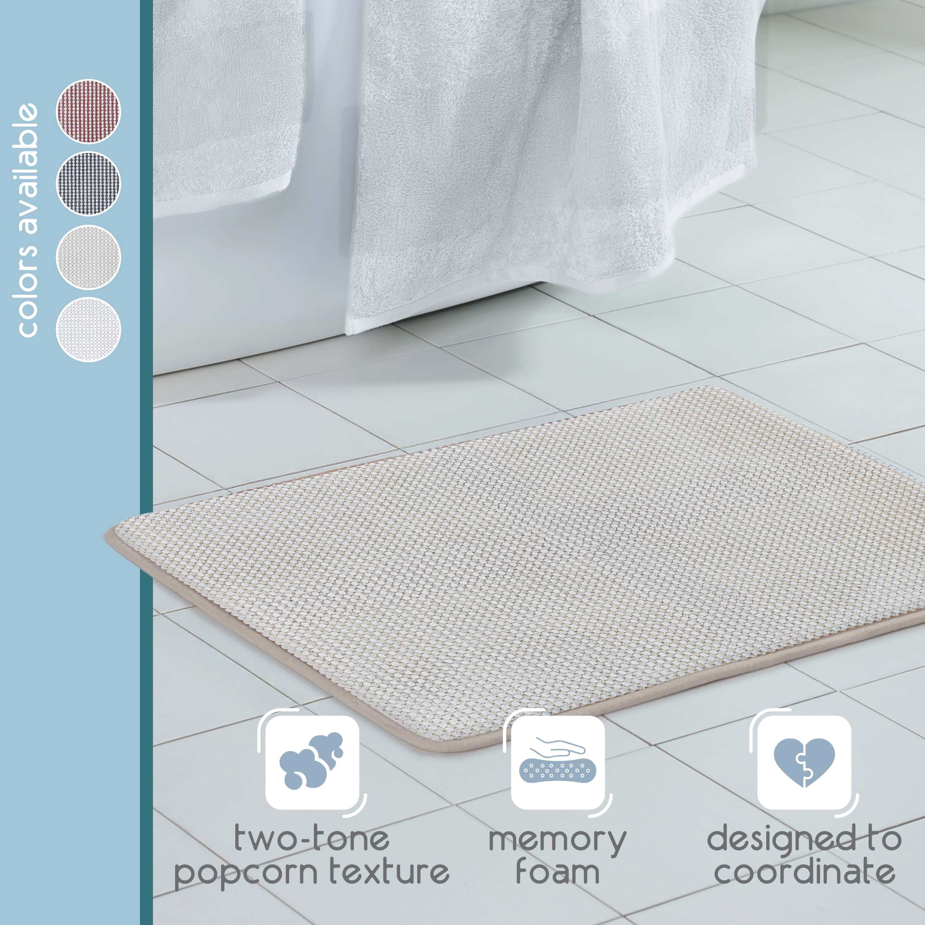 Vellux Bliss Memory Foam Bath Rug, 17" x 24", Sand