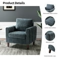 thumbnail image 5 of Contemporary Velvet Fabric Club Chairs Set of 2 Upholstered Accent Armchairs Lounge Sofa Removable Backrest Wood Legs Home Living Room Navy, 5 of 6