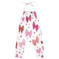 thumbnail image 2 of Girls' Jumpsuits Rompers Summer Casual Sleeveless Rompers With Pockets Spaghetti Strap Romper Red and Pink Bows 5T, 2 of 7