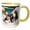 Yellow/White, variant on 3drose, Curious Basset Hound Puppies on Some Rocks, 15oz Two-tone Yellow Mug