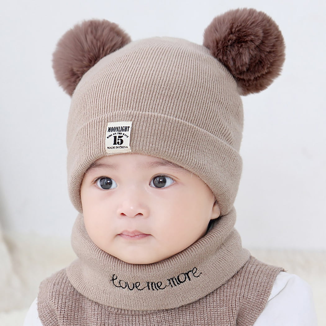 Baby Toddler Kids Unisex Hat Knitted Children's Lovely Spire Soft Hat and Scarf 