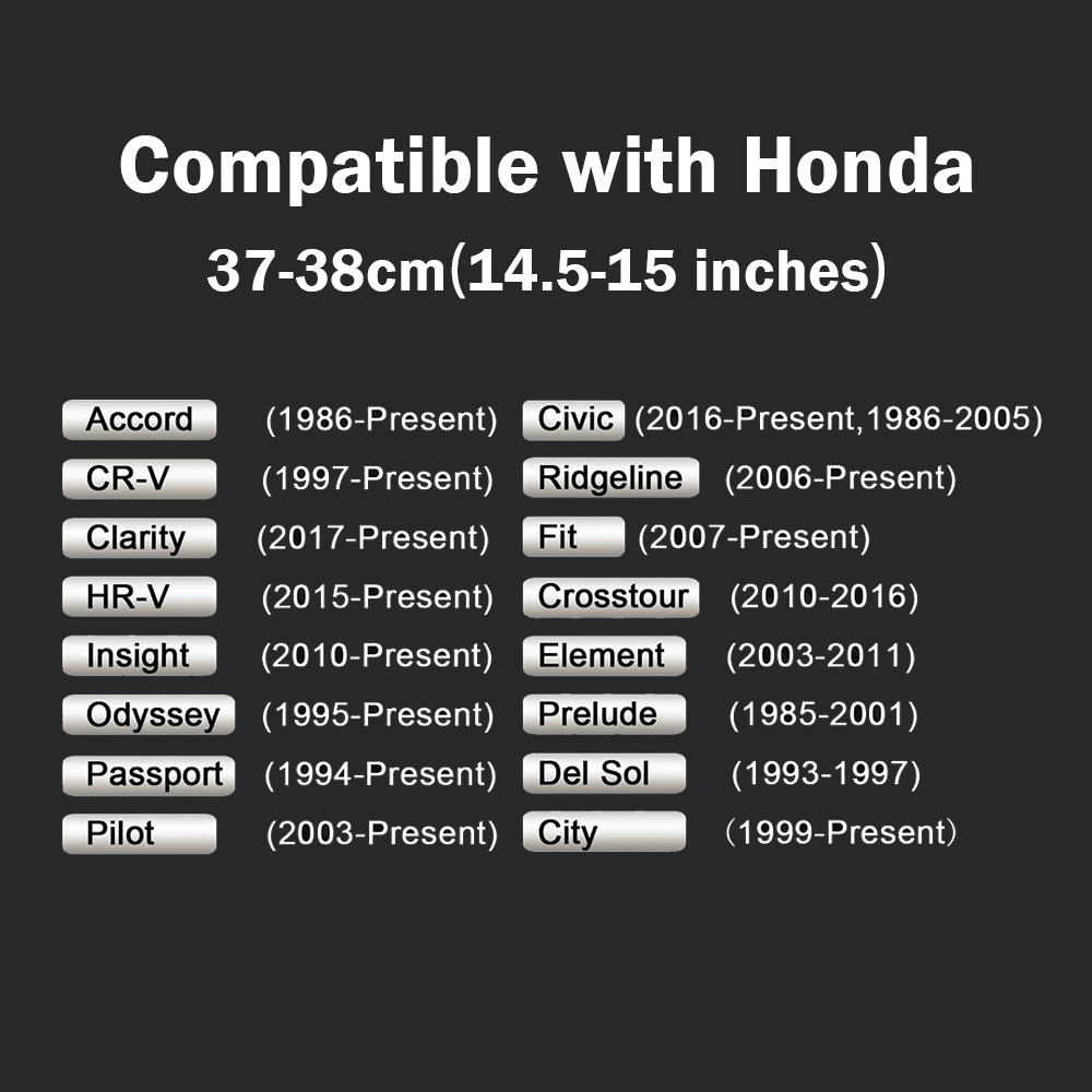 For Honda Ultra-thin Nappa Leather Steering Wheel Cover, Clip on Breathable and Anti-Slip Design, Black Car Accessories Fit for 14.5”-15” Steering Wheels