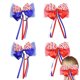 thumbnail image 1 of 4 lazos para el pelo con purpurina de la bandera de Estados Unidos del 4 de julio, horquillas para el pelo con lazos para el pelo de animadoras patrióticas con elástico para el pelo,, 1 of 7