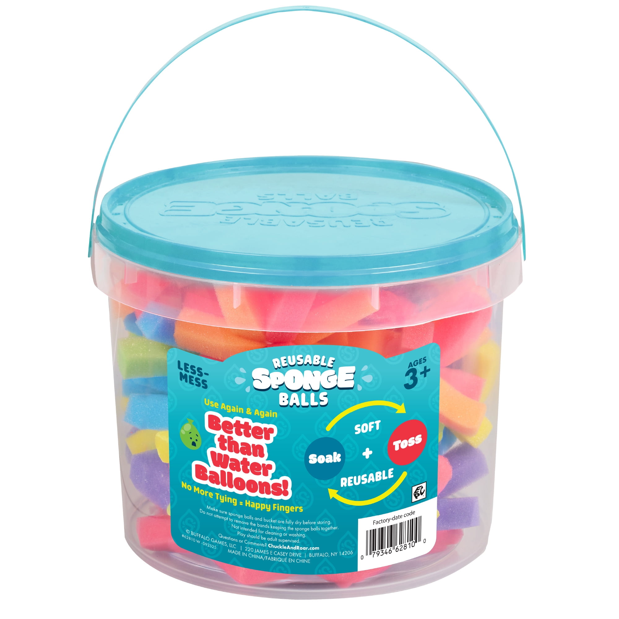 Chuckle & Roar Reusable Sponge Balls Soak & Toss Fun for Children Ages 3+, by Buffalo Games
