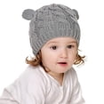 thumbnail image 5 of Gorros y guantes de otoño e invierno, trajes con orejas pequeñas y bonitas, gorros para bebés masculinos y femeninos, 5 of 5