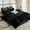 Black, variant on 3-Piece Fluffy Duvet Cover Queen, Ultra Soft Faux Fur and Velvet Black Comforter Cover, Luxury Fuzzy Bedding Sets for Winter Bed, Includes 1 Duvet Cover and 2 Pillowcases, No Comforter