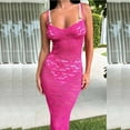 thumbnail image 3 of IROINNID Wedding Guest Dresses for Women Homecoming Party V-Neck Dress Solid Sleeveless Solid Ladies Vest Dress Elegant Formal Dress,Hot Pink, 3 of 8