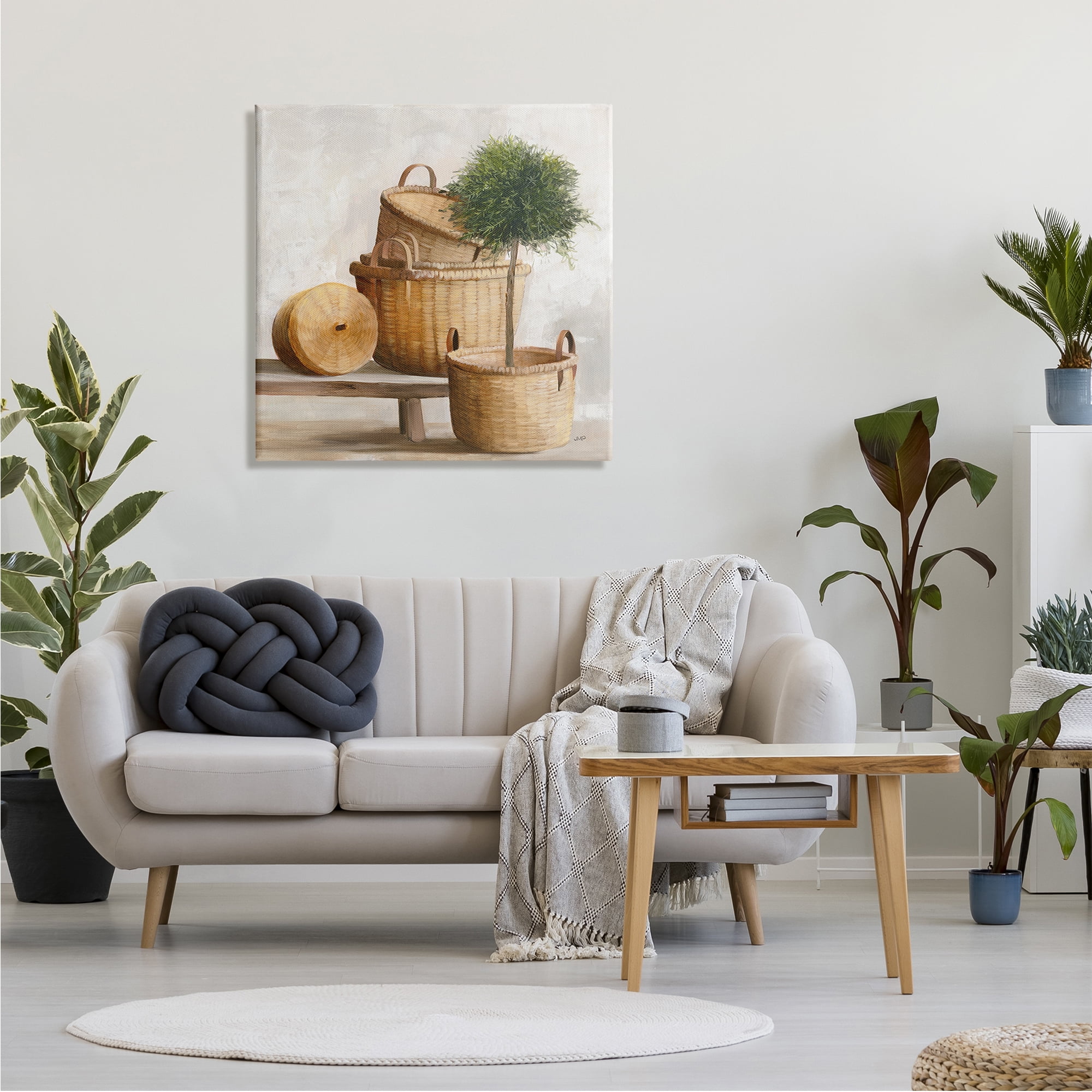Stupell Industries Traditional Whicker Baskets Stacked Still Life Painting, 30 x 30,Design by Julia Purinton