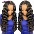 thumbnail image 5 of 30 32 34 Inch 13x4 Looose Deep Wave Lace Front Human Hair Wig HD Transparent Lace Frontal Closure Wigs Curly Wave Wig for Black Women 150% Density Remy Human Hair Lumiere Hair, 5 of 7