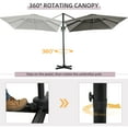 thumbnail image 4 of Outsunny Parasol Suspendu Déporté Carré 8'x8' pour Patio Gris Pâle, 4 of 10