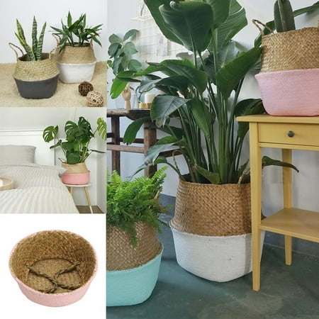 Buy Wicker Baskets Australia Meigar Plant Basket,Foldable Rattan Straw Basket Flower Pot Hanging Wicker Storage Basket Garden Accessories ()