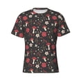 thumbnail image 3 of Naloa Fly Agaric and Flowers Men's T-Shirt Sport T-shirt Men's Basic Tee Casual Men's Shirt, Round Neck, Short Sleeves - X-Large, 3 of 5