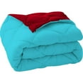 thumbnail image 7 of DNG Creations 3 Piece Solid Reversible Diamond Pattern Comforter 550 GSM All Season 800 TC, 100% Egyptian Cotton - Twin/ Twin XL - Size ( Turquoise-Blue/Red Colour ), 7 of 7