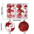 thumbnail image 3 of Shatterproof Christmas Ornaments, 12 Pack 6cm Sequin Foam Christmas Baubles Hanging Ornament Set, 3 of 5