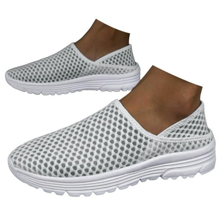Mens Womens Semi Casual Slip On Shoes Wide Width Walking Shoes Casual Loafers Comfortable Orthopedic Shoes for Men with Arch Support