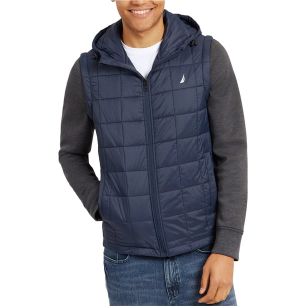 Nautica - Chaqueta acolchada con mangas desmontables para hombre, azul, grande Nautica Chaqueta acolchada