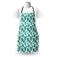 thumbnail image 3 of Green Leaf Apron, Tropical Palm Tree Leaves Exotic Hawaiian Foliage Rainforest Jungle, Unisex Kitchen Bib with Adjustable Neck for Cooking Gardening, Adult Size, Sea Green Teal White, by Ambesonne, 3 of 4
