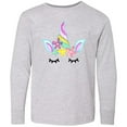 thumbnail image 3 of Inktastic Unicorn Face Long Sleeve Youth T-Shirt, 3 of 5