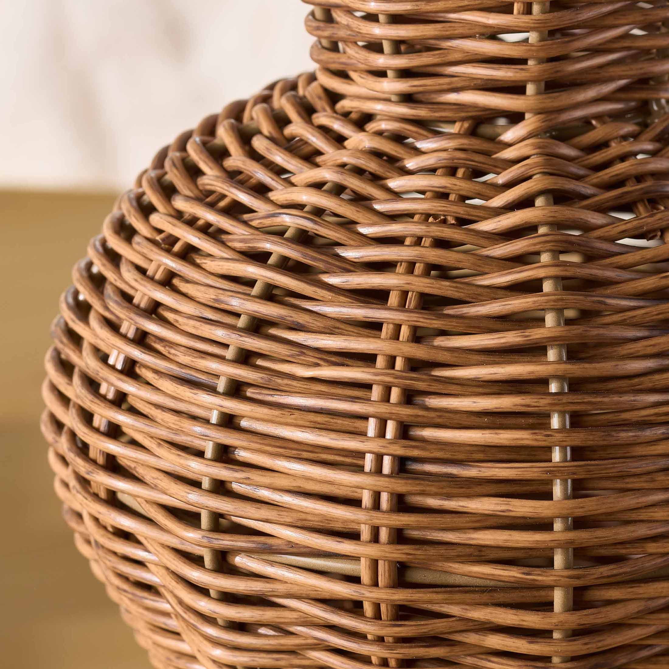Better Homes & Gardens Woven Faux Rattan Indoor Vase, 10", Brown