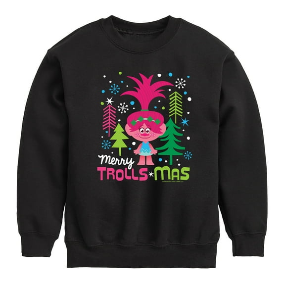 Trolls - Merry Trollsmas Poppy - Toddler & Youth Crewneck Fleece Sweatshirt