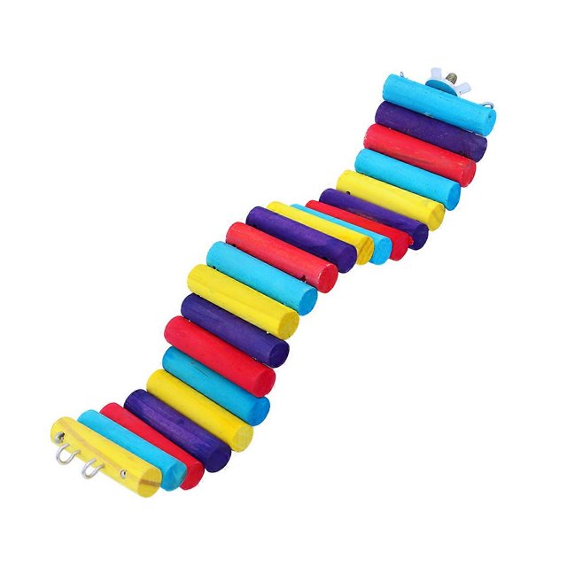 Sturdy Pet Wood Ladder for Hamsters and Parrots with Natural Safe Wood 6x30cm