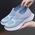 thumbnail image 4 of GPOECD Espadrilles de Marche pour Femmes en Maille Respirante Style Décontracté Mode Design à Blocs de Couleur Marche Confortable pour le Quotidien Chaussures Décontractées Légères pour Femmes Gris,39, 4 of 8